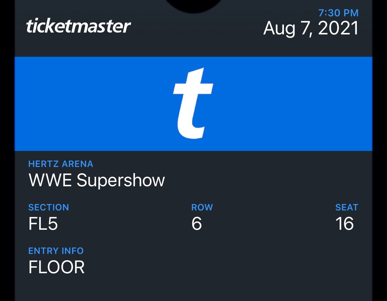 WWE SUPERSHOW JOHN CENA FLOOR TICKET