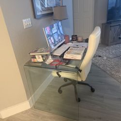 Glass Desk With Chair $300