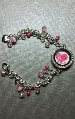 Breast Cancer Awareness Beaded Bracelet