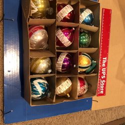 Box of Vintage Christmas Tree Ornaments
