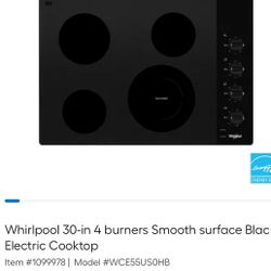 30” Whirlpool Cook Top