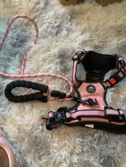 New xl dog harness and leash pink