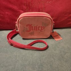 Pink Terry Cloth Crossbody Bag
