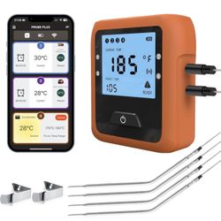 Bluetooth Wireless Meat Thermometer Digital with 4 Probes,Instant Read Oven Food Thermometer for Cooking,Kitchen Gadgets for Outside Grill