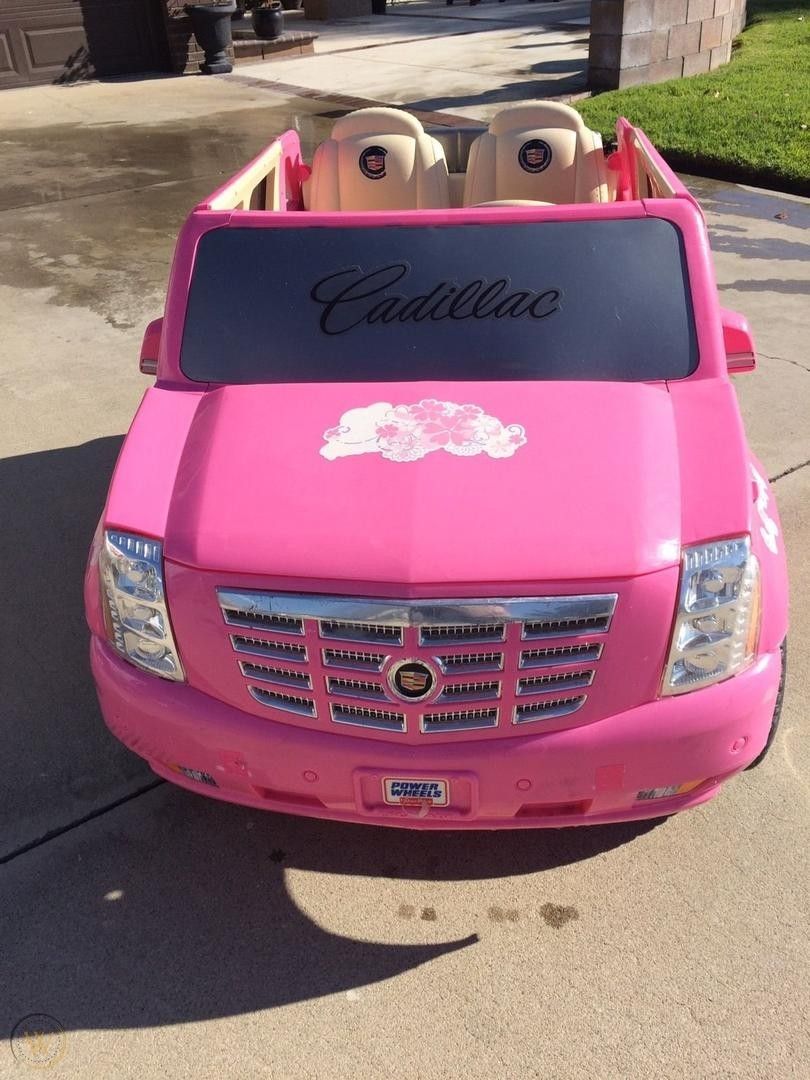 POWER WHEELS BARBIE PINK CADILLAC ESCALADE BATTERY POWERED RIDE ON KIDS CAR TOY
