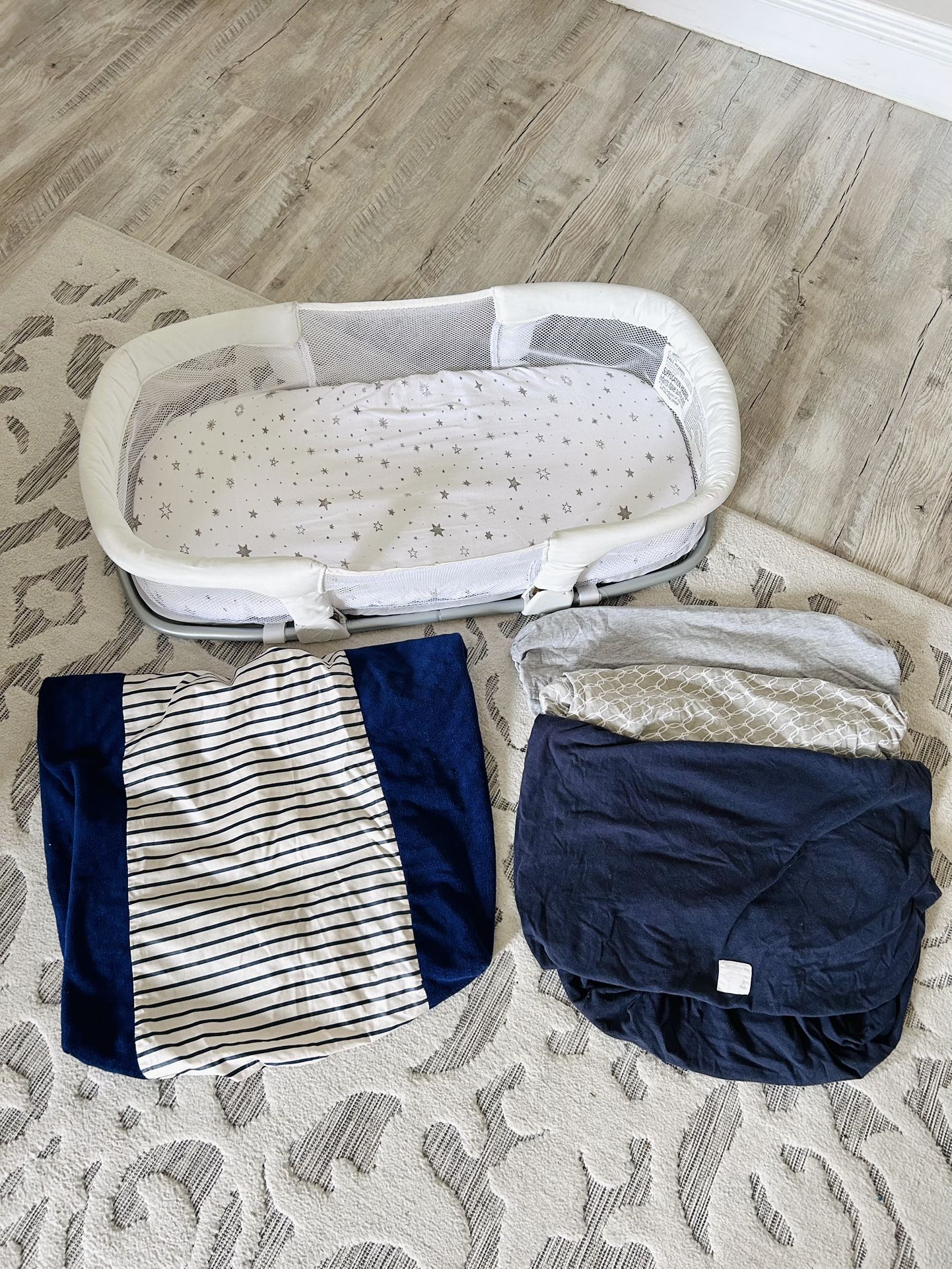 Bassinet Sheet Set + Portable Bassinet + Changing Pad Cover