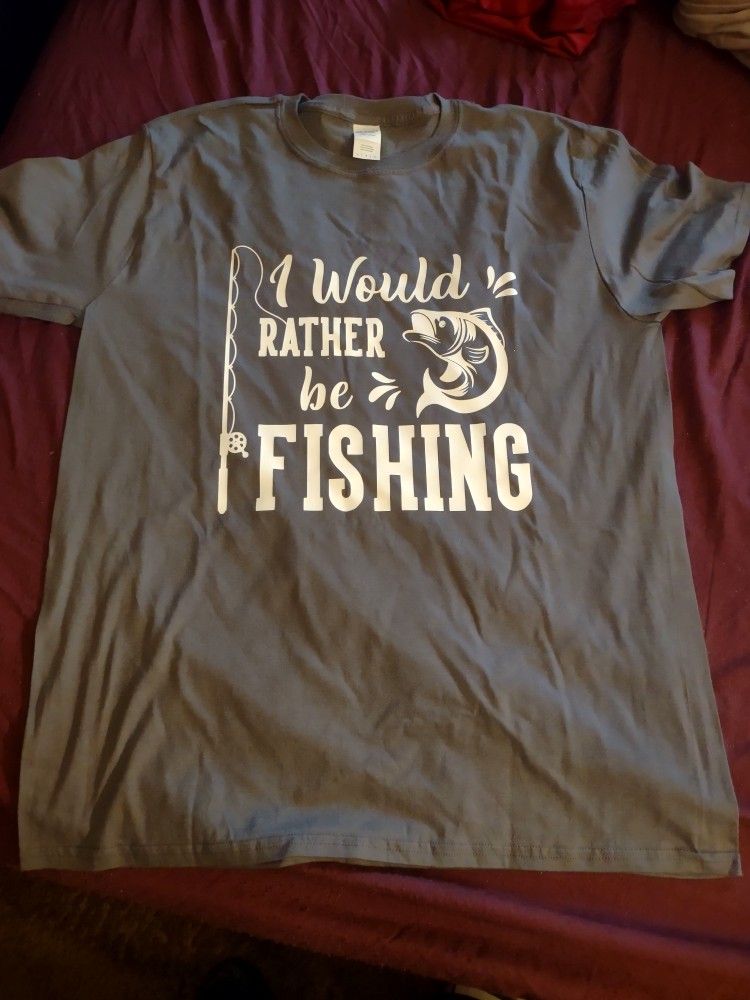 I Rather Be Fishing Cotton T-shirt