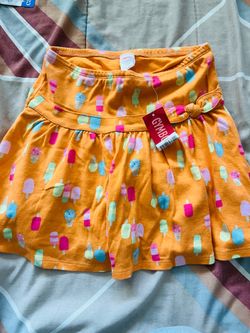 GYMBOREE Girls 8 Orange Popsicle Skater Skirt