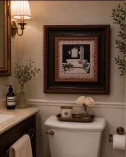 Vintage C. Winterle Olson Powder Room Wall Art