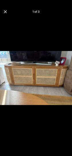 Article Cane Door Wood Media Console