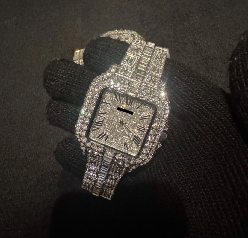 cartier moissanite santos watch