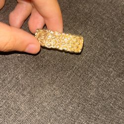GOLD 2FINGER NUGGET RING 