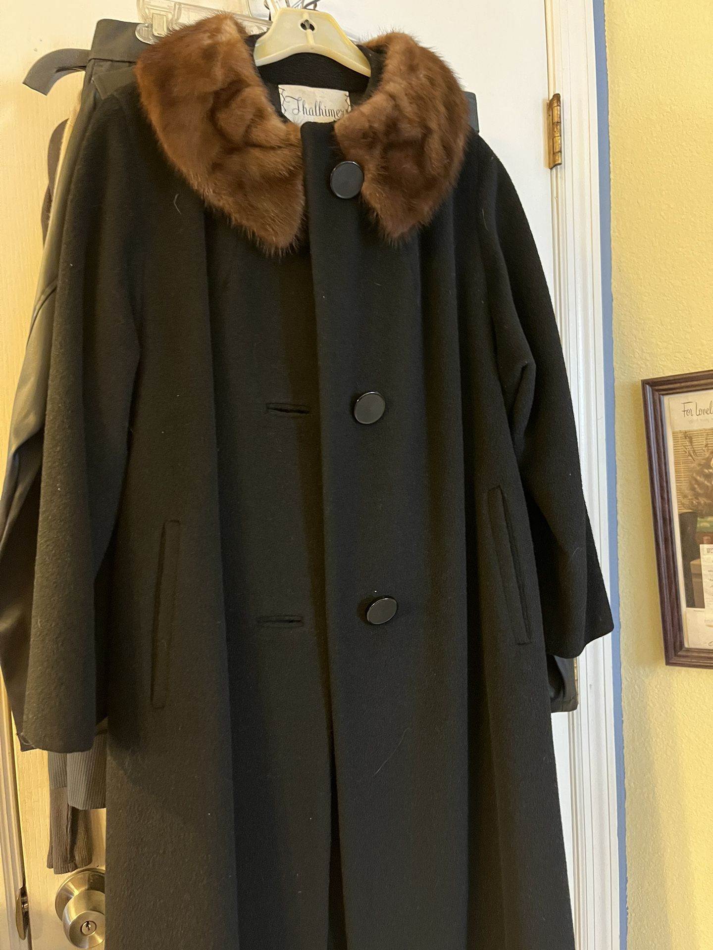 Thalhimers Vintage Swing Coat Beautiful Mink Collar