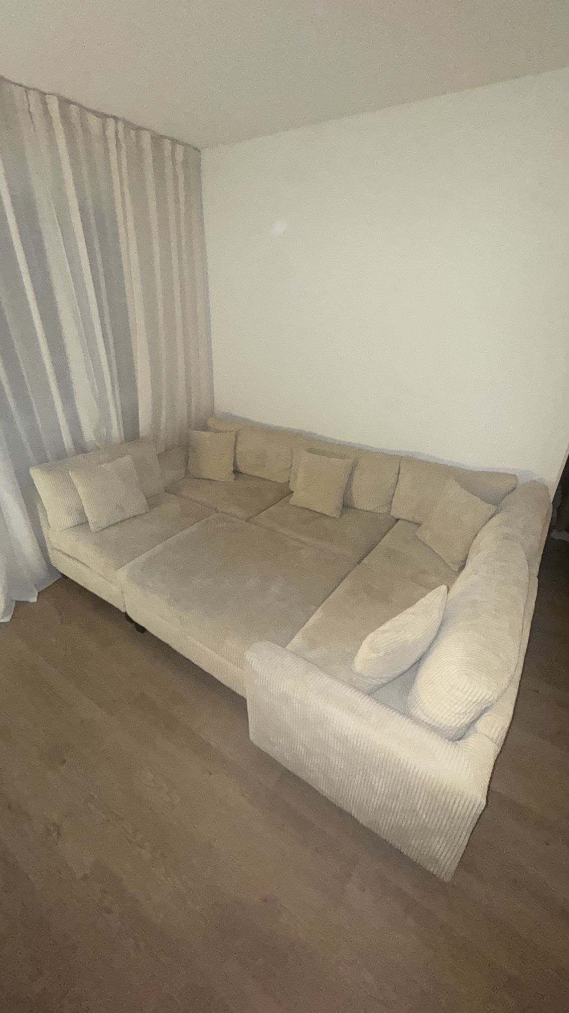 Huge Comfy Cloud Couch – Modular U-Shape w/ Ottoman & Pillows