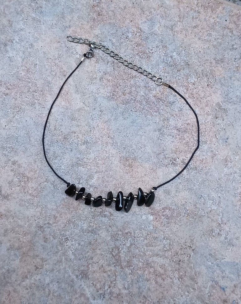 Large Black Anklet 