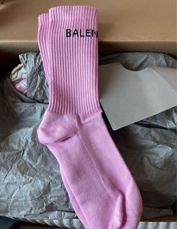 Balenciaga Pink Logo Socks Unisex New