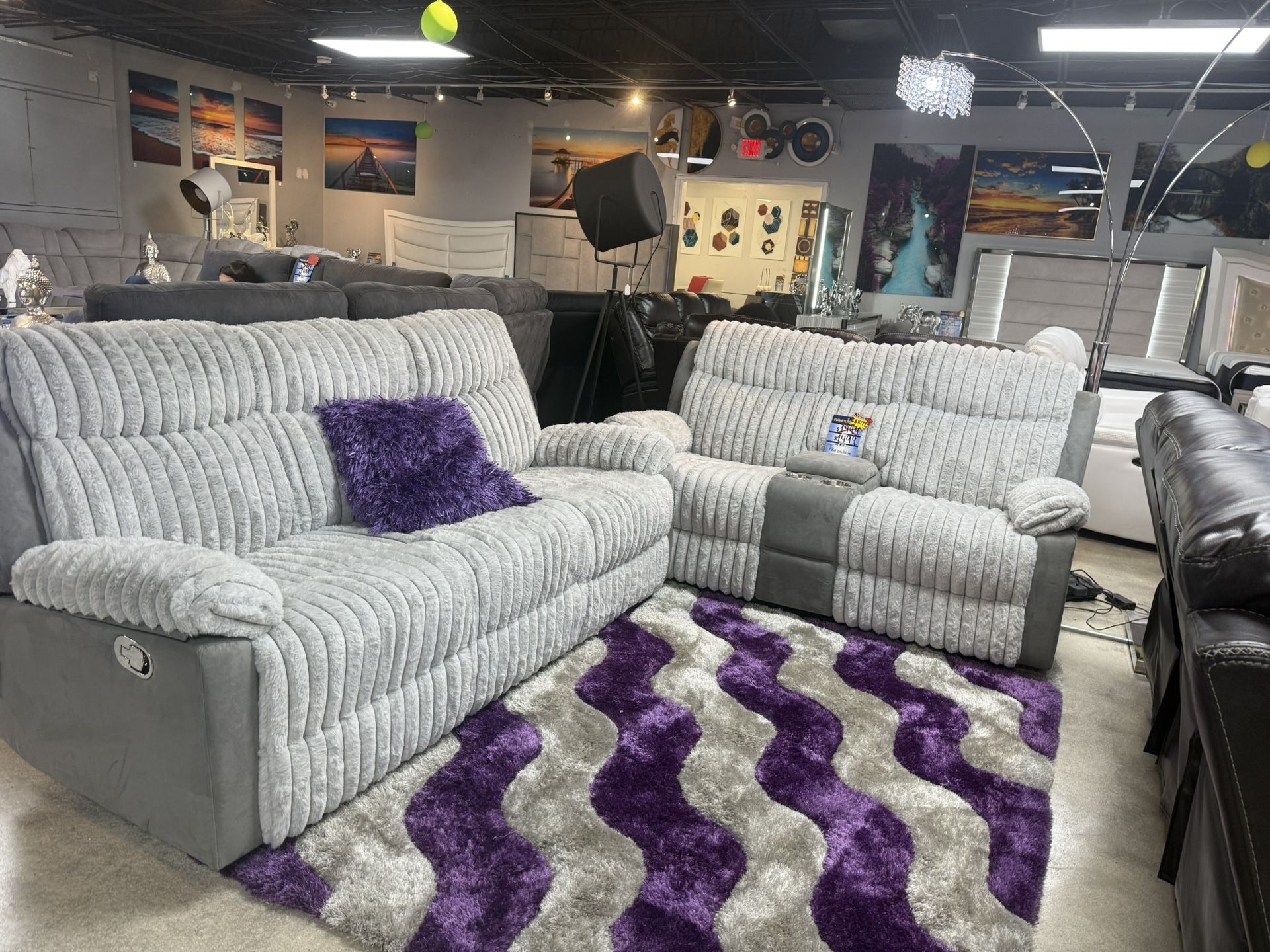 Super Comfortable 2 Pc Corduroy Reclining Sofa And Love Only $999