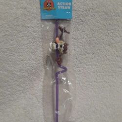 Vintage Looney tunes tornado taz action straw