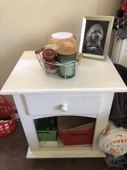 White Wood Nightstsnd