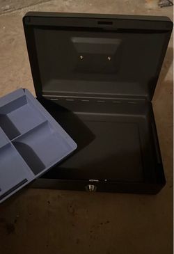 Metal Cash Box with Coin Tray