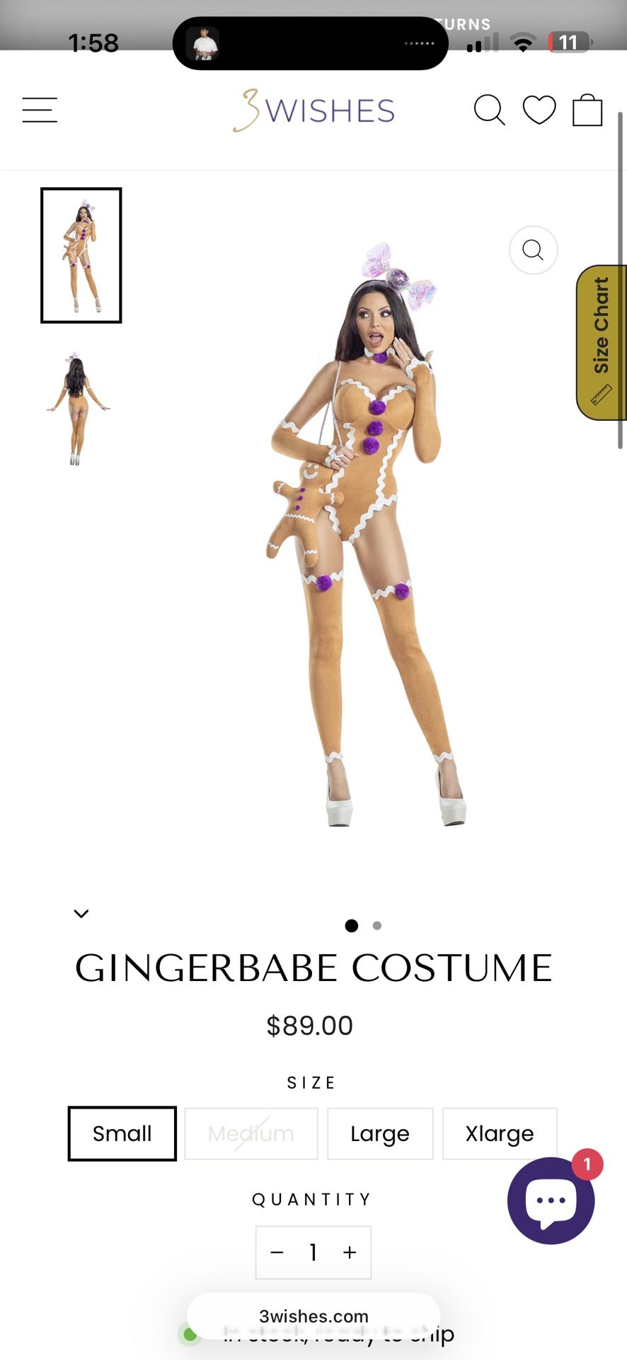 GINGERBABE SOLD OUT FASHION NOVA COSTUME 