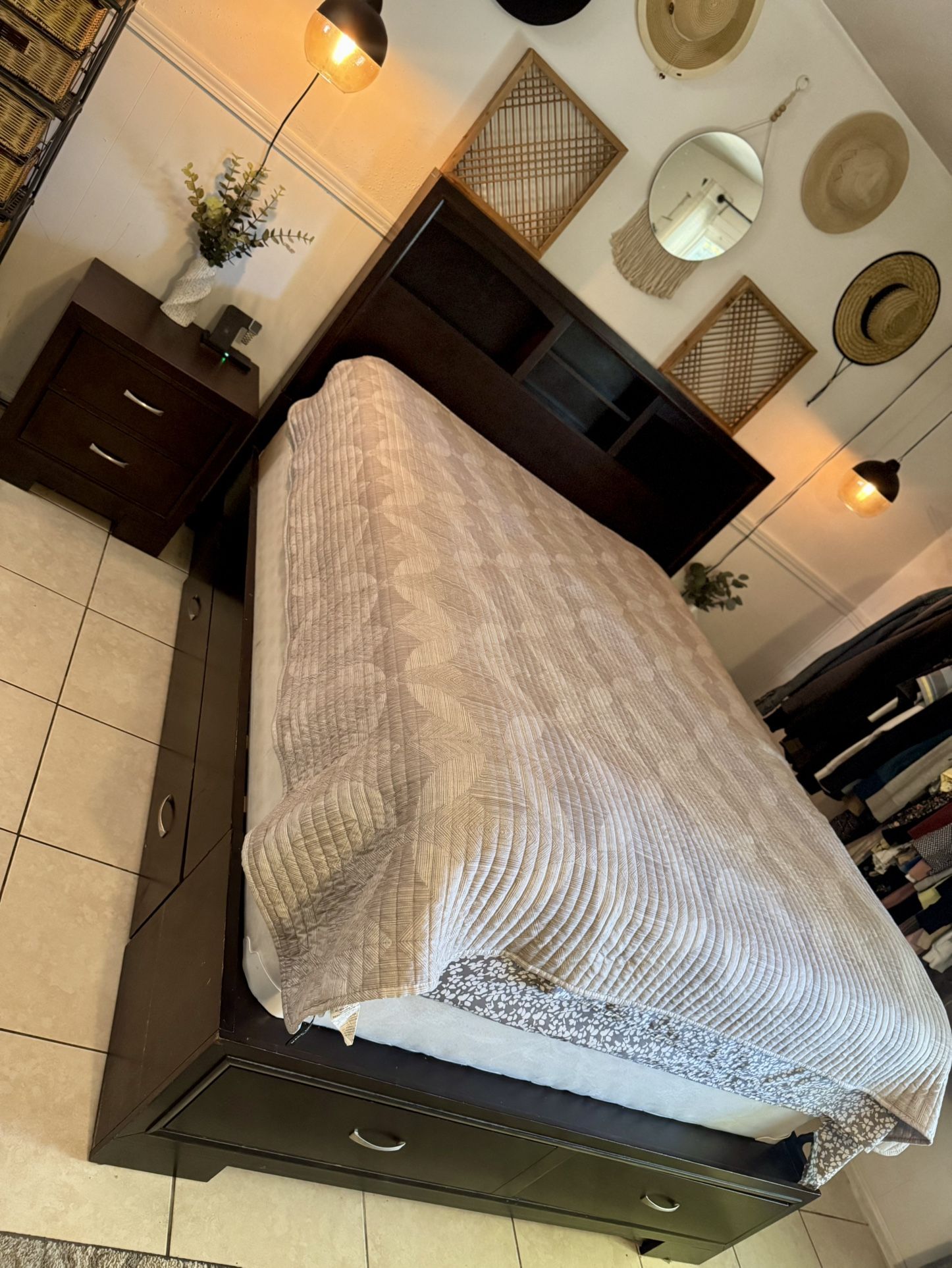 Queen Bed Frame & Nightstands 