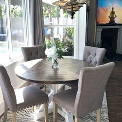 Custom Dining Table Farmhouse Country French Modern Rustic Solid Wood Set Restoration Hardware Insp Bench Hand Built Round Oval Counter Breakfast  