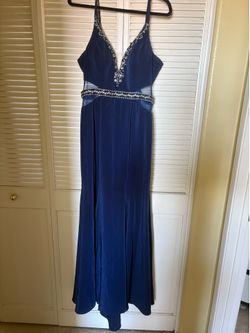 Navy Blue Formal Spaghetti Strap Dress