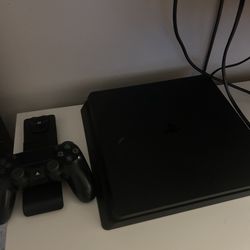 PS4 Slim + Controller. All Cords - Great Condition!