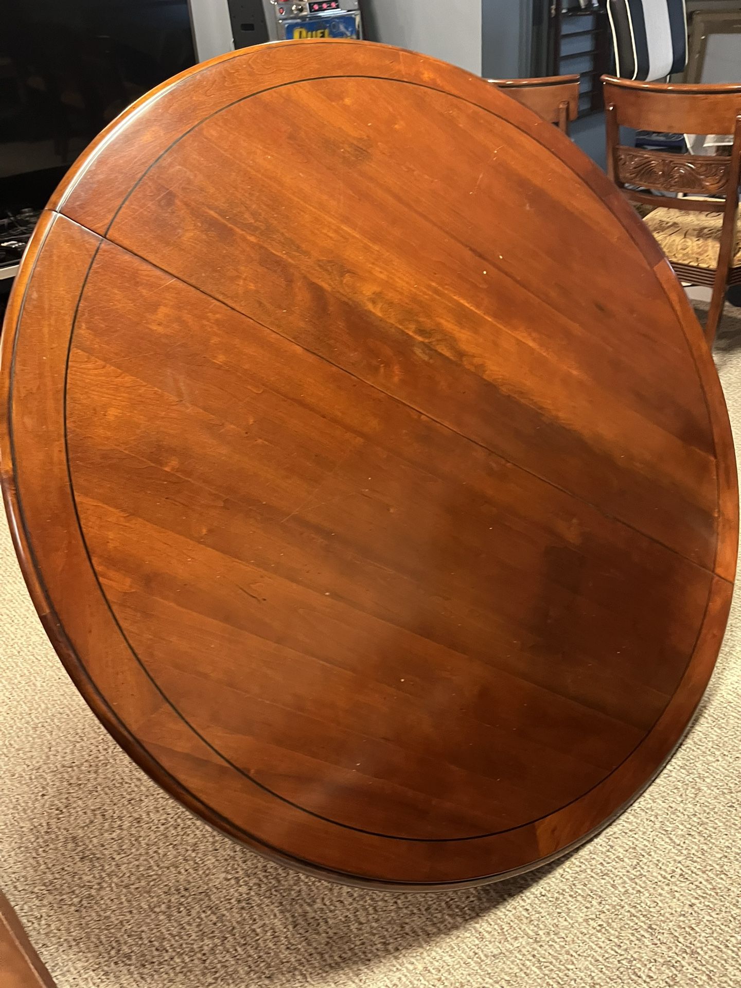 Solid Wood Ethan Allen Dining Table And Chairs