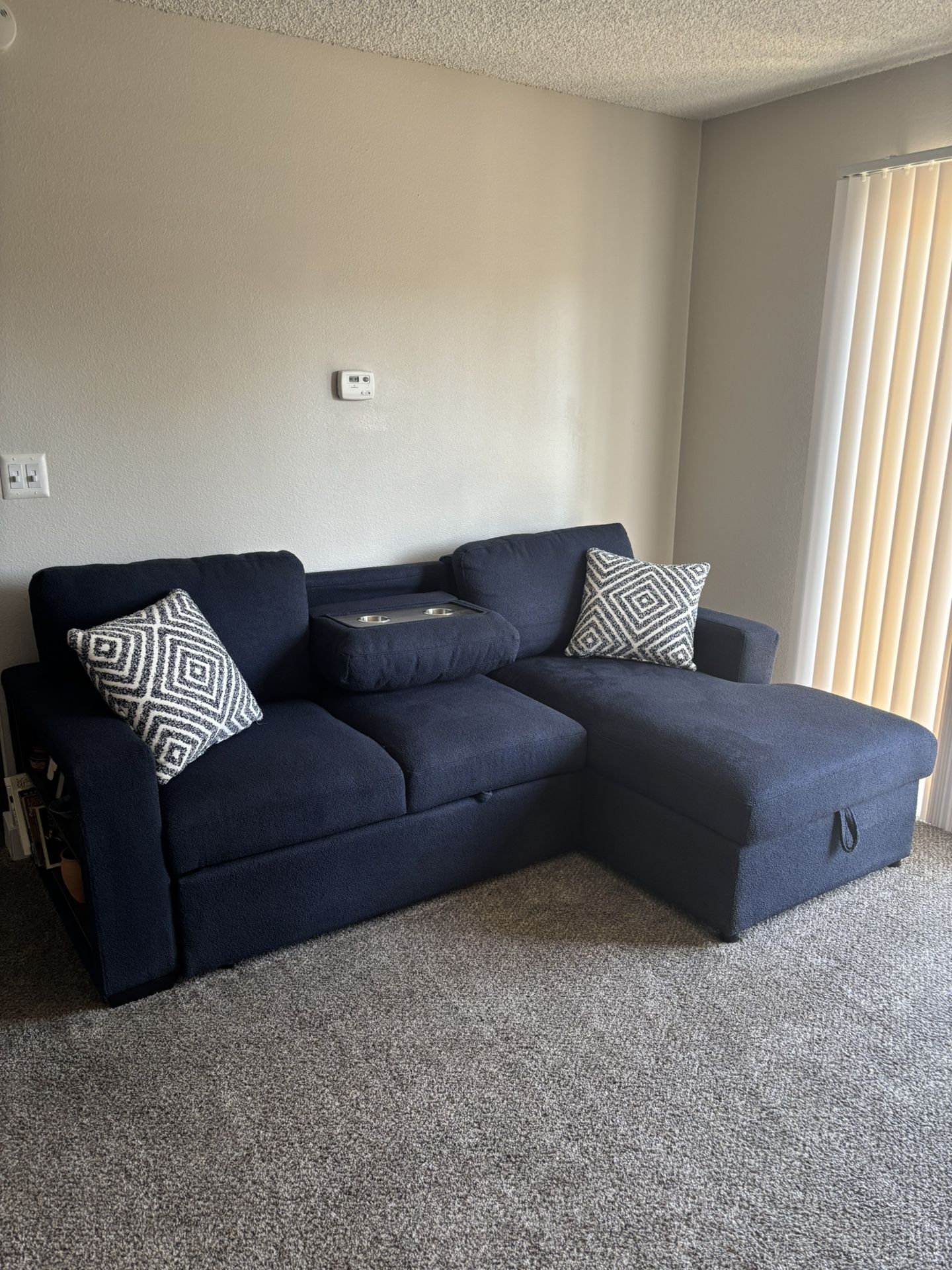 Blue Convertible Sofa