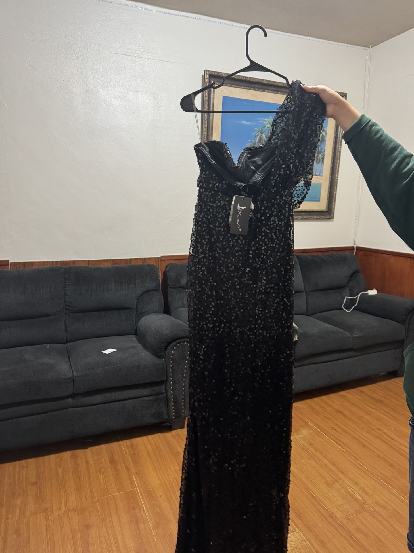 Black Sequin Dress