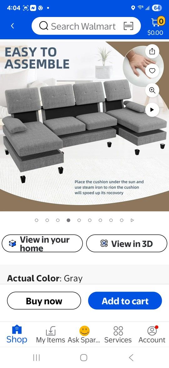 New Couch, Grey 50.79×29.92×5.51