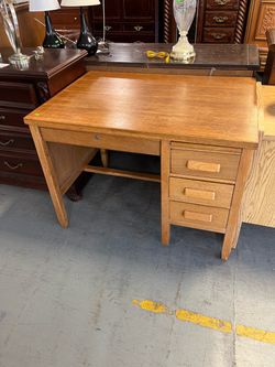 Large oak wood desk (in store)