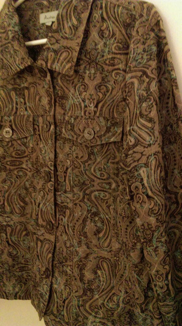 Ladies denim print Jacket size large