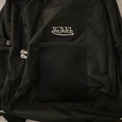 Von Dutch 17” Backpack Black Laptop Storage Overnight Travel NWT