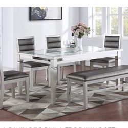 Silver Dining Table Set