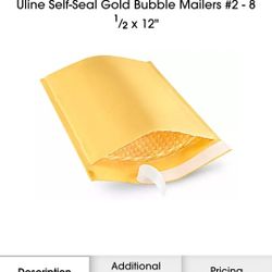 Uline bubble mailer #2 craft 8 1/2 x 12