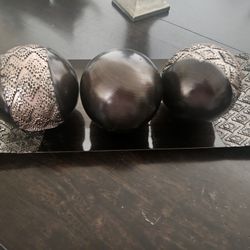 Decorative Tray And Orb Set