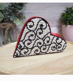 NEW Vintage Katherine Collection Gift Box Beaded Heart Valentine’s Day Med. BOX Gift BOX JEWERLY BOX