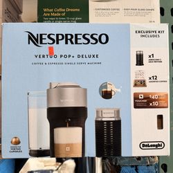 Nespresso Vertuo Pop+ Deluxe Coffee And Espresso Single Serve Machine With Bonus Milk Frother Brand New In Box 