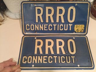Pair of Vintage 62 Connecticut License Plates
