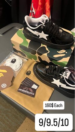 BAPE Sta Low-Top Patent Leather Sneakers
