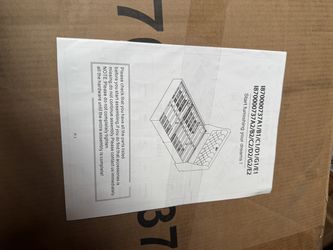 Queen Upholstered Bed - Gray Wingback Headboard with Built-In Outlets & USB - Brand New in Box