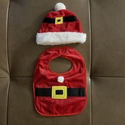 Baby Christmas Sant Hat & Bib