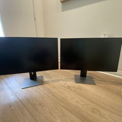 Two Dell 27 Inch Monitors 