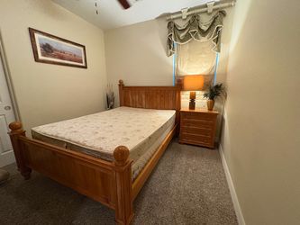 Queen bedset and nightstand