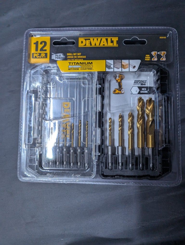 DeWalt 12pc Pilot Point Drill Bits Set