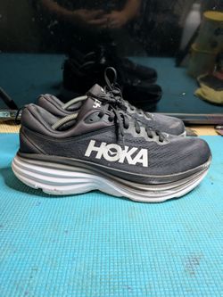 HOKA ONE ONE Bondi 8 Sneaker Lace-up, Black White, Men’s Size 13D