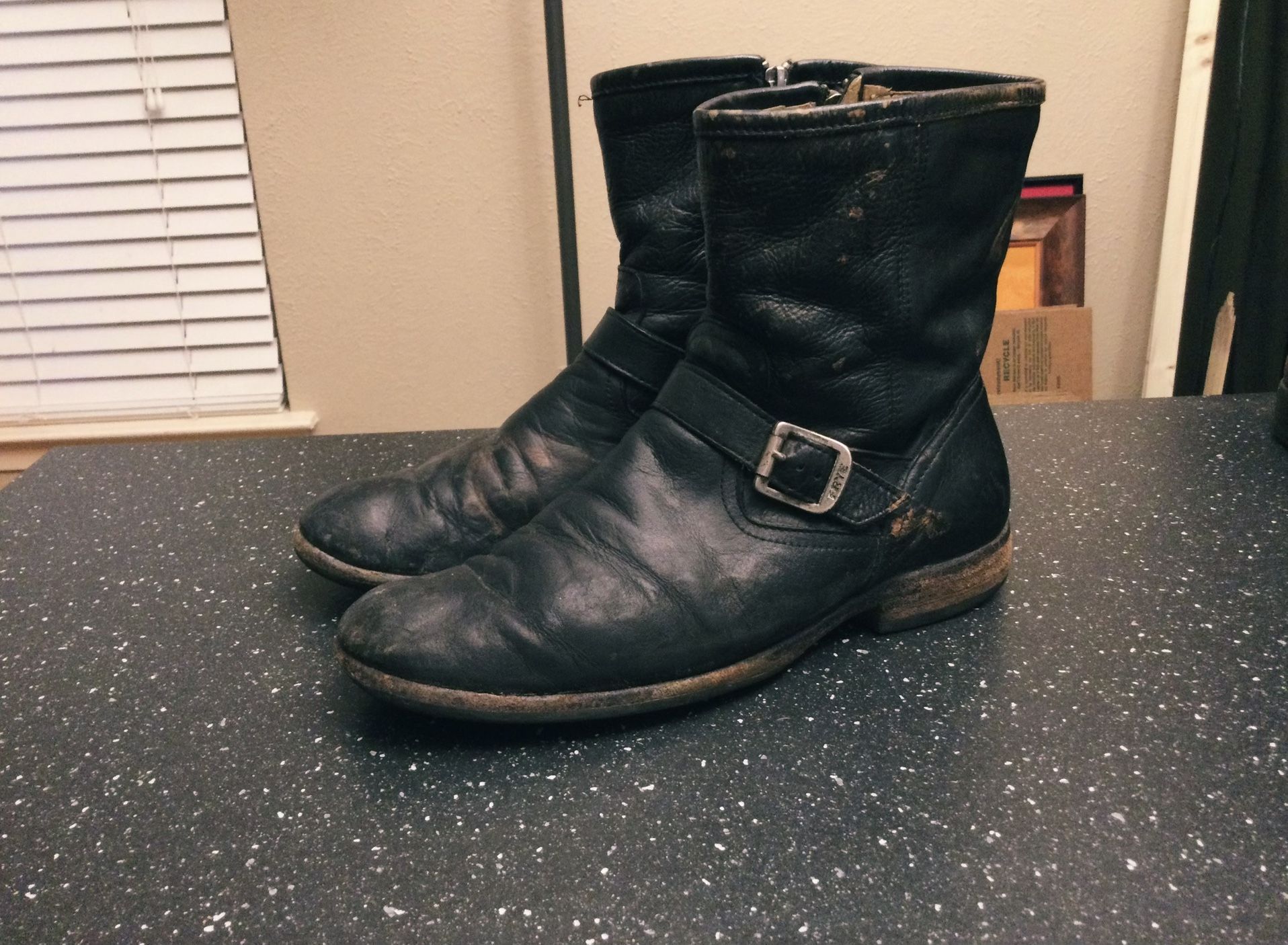 Frye Distressed Moto Boots 